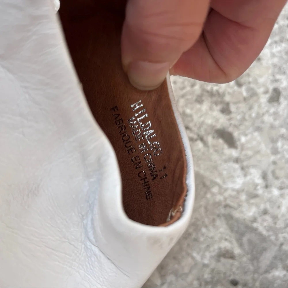 RARE Jeffrey Campbell Ibiza
Hildalgo White Leather Slingback Heels Mules Size 11 - Picture 10 of 14